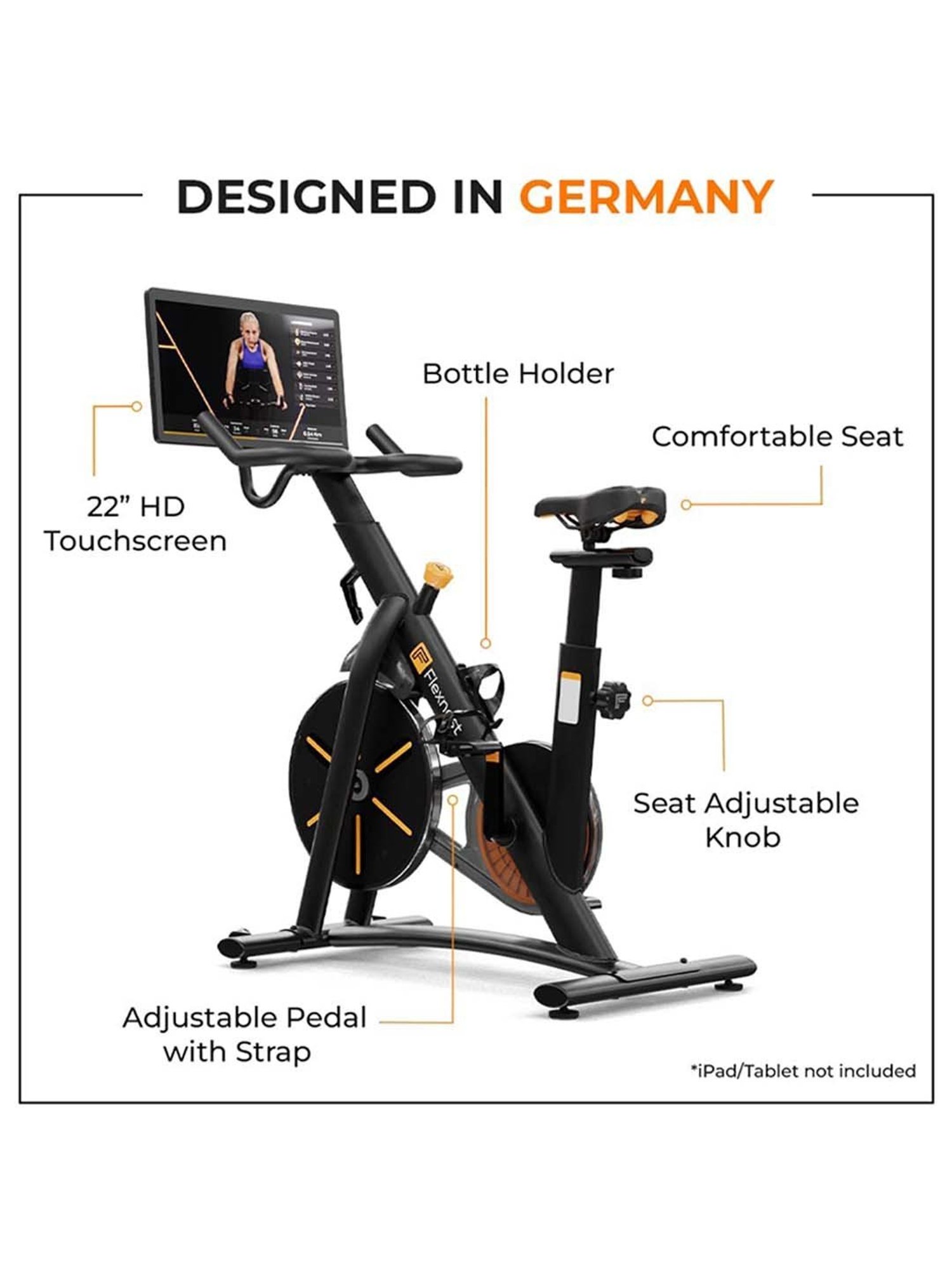 Flexnest Flexbike Plus Bluetooth Spin Bike Exercise Cycle for Home Gym Workout
