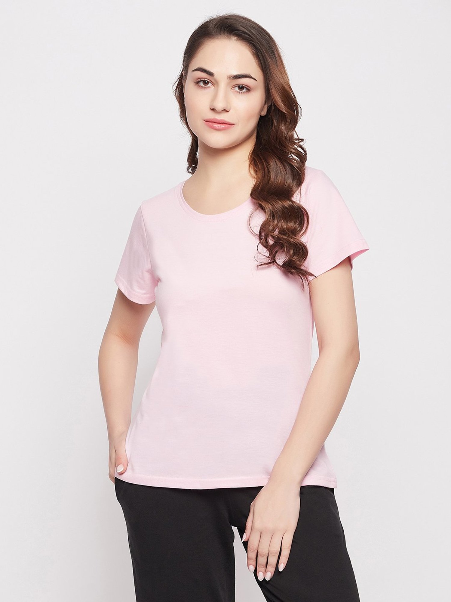 Clovia Pink T-Shirt