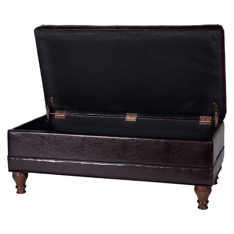 Deluxe Tufted Storage Bench Espresso - HomePop