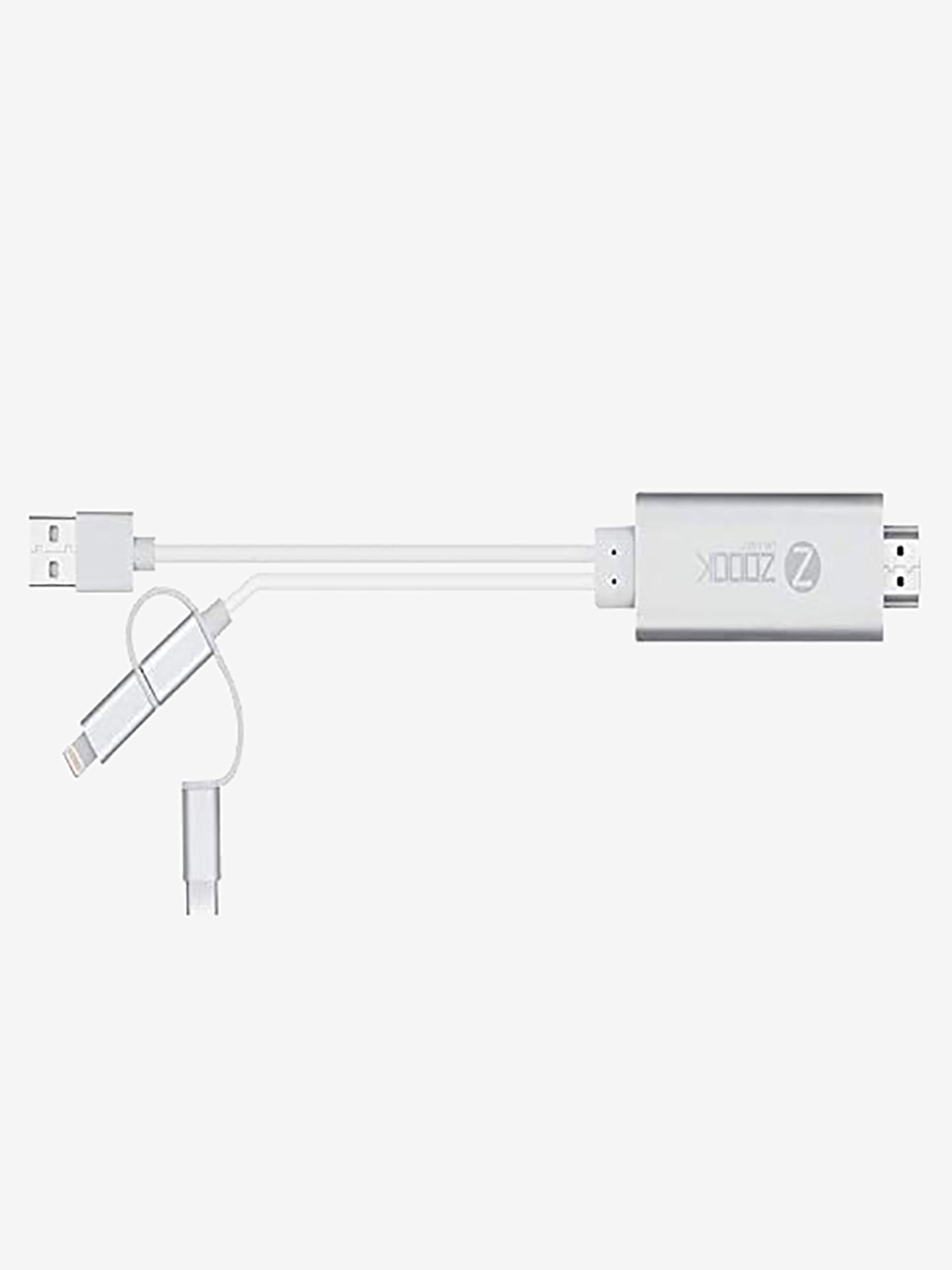 Zoook HDMILINK A300 3 in 1 HDMI Adapter Cable (Silver)