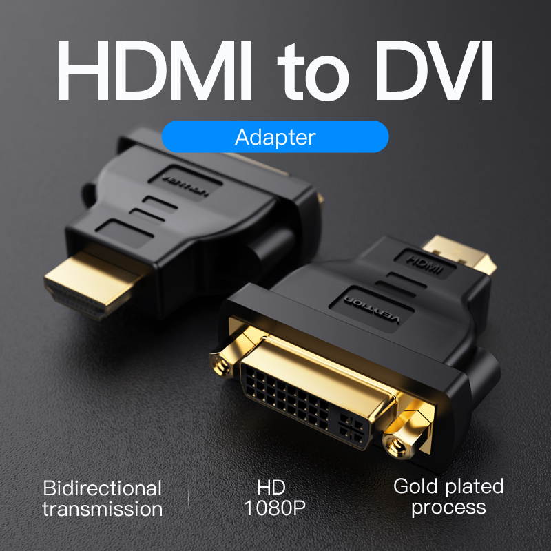 Vention HDMI to DVI Adapter Bi-Directional 1080P HDTV Converter Male to Female HDMI to DVI Connector for PC PS3 Projector TV with Gold-Plated 1080P DVI 24 5