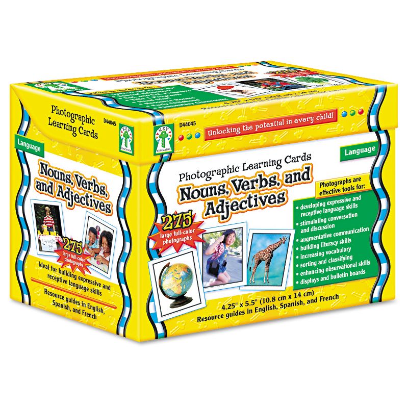 Carson-Dellosa Publishing Photographic Learning Cards Boxed Set, Nouns/Verbs/Adjectives, Grades K-12