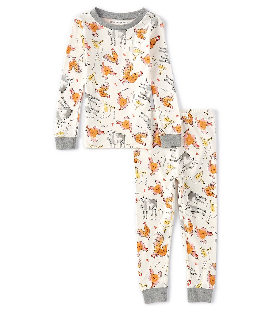 Burt's Bees Little Boys 2T-7 Farm Sounds 2-Piece Organic Pajamas Set