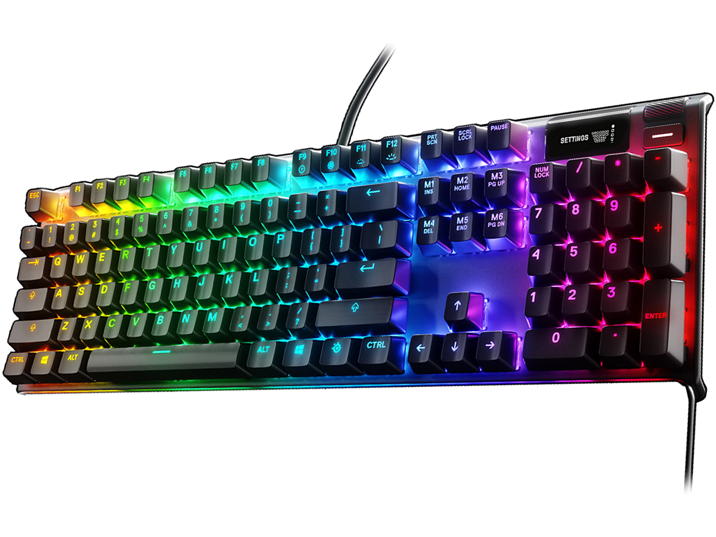SteelSeries Apex 7 TKL Compact Mechanical Gaming Keyboard - OLED Smart Display - USB Passthrough and Media Controls - Linear and Quiet - RGB Backlit