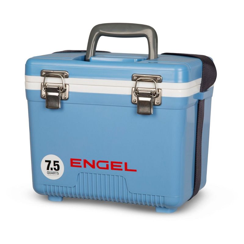 Engel 7.5-Quart 8-Can EVA Gasket Seal Ice and DryBox Cooler with Carry Handles and Shoulder Strap, Blue