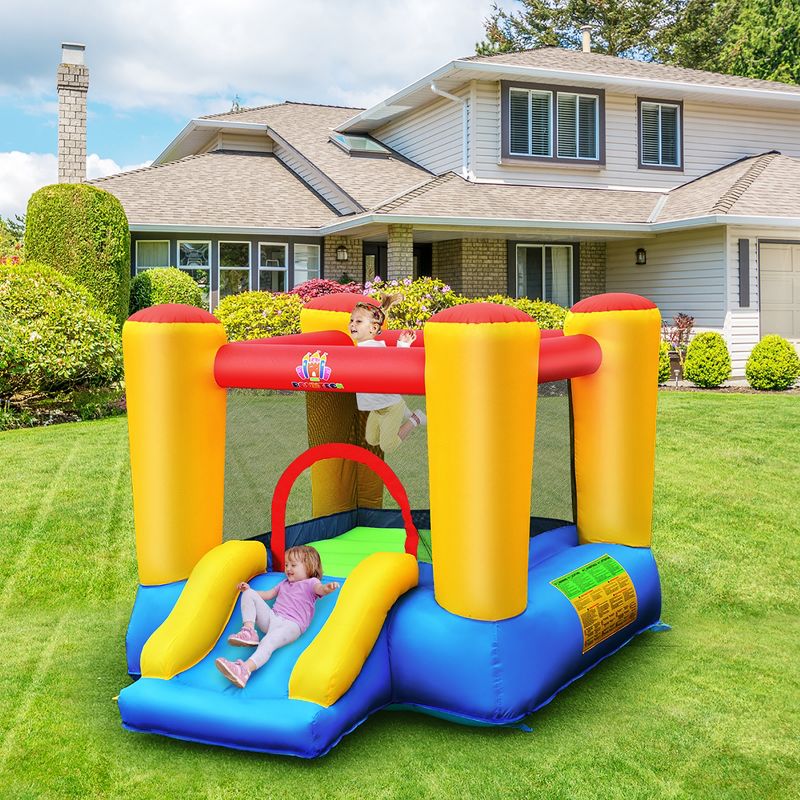 Costway Inflatable Bouncer Kids Bounce House Jumping Castle Slide w/ 480W Blower