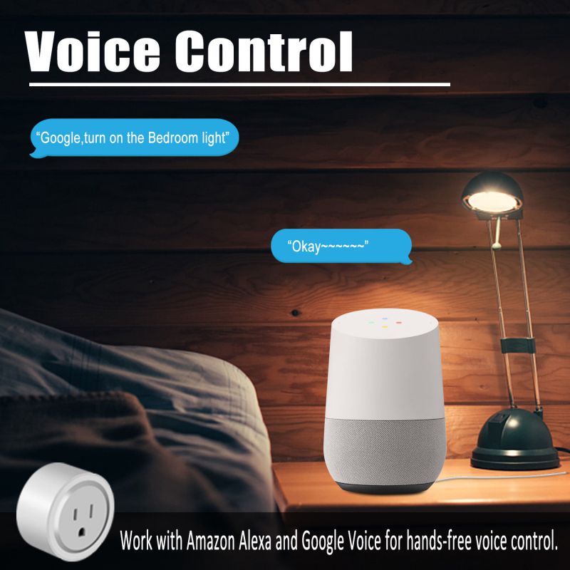 2 Mini Smart Plug Outlet Wifi Socket W/ Light Work With Amazon Alexa Google Home