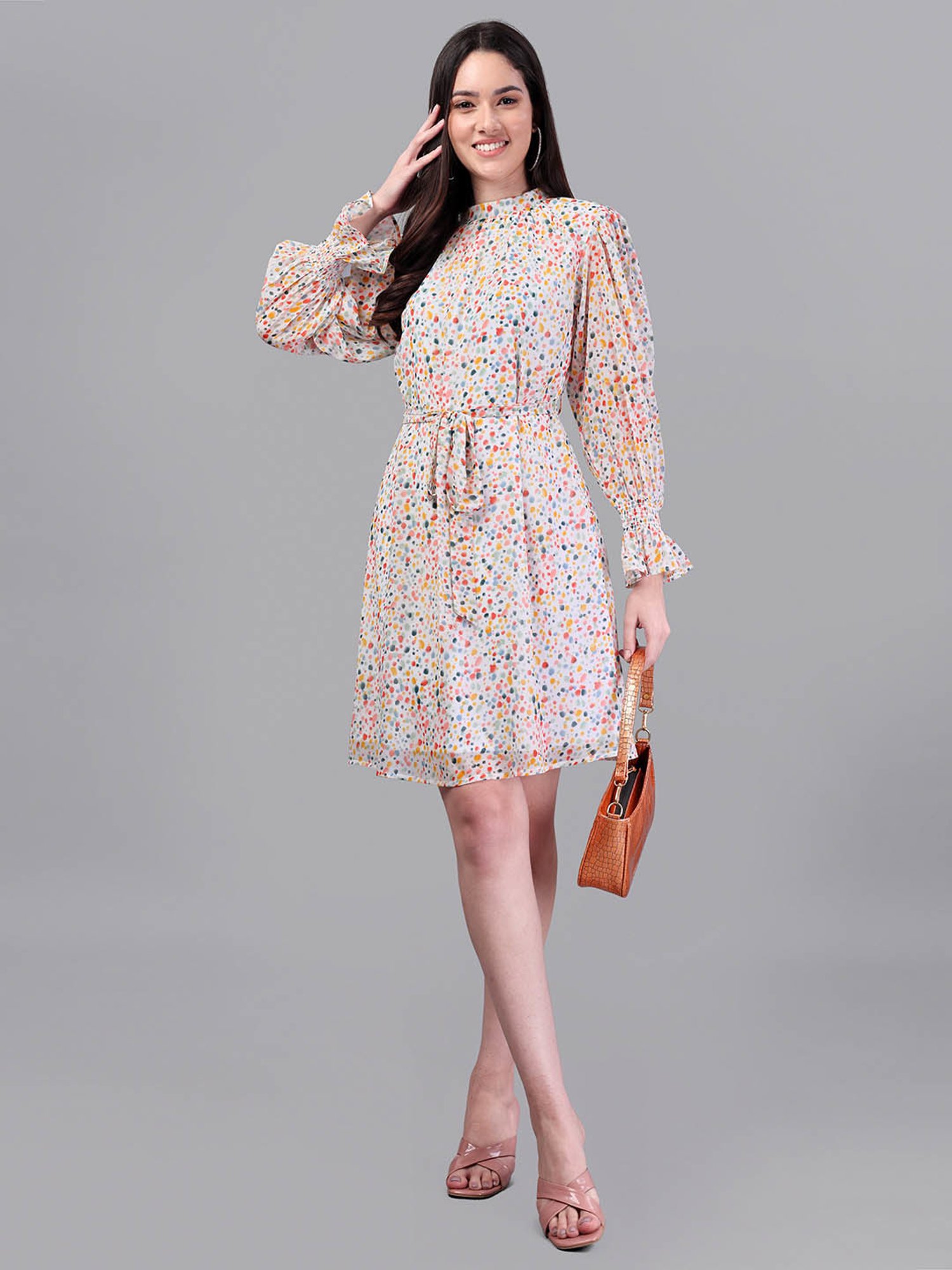 MASAKALI.CO Multicolor Abstract Print A Line Dress