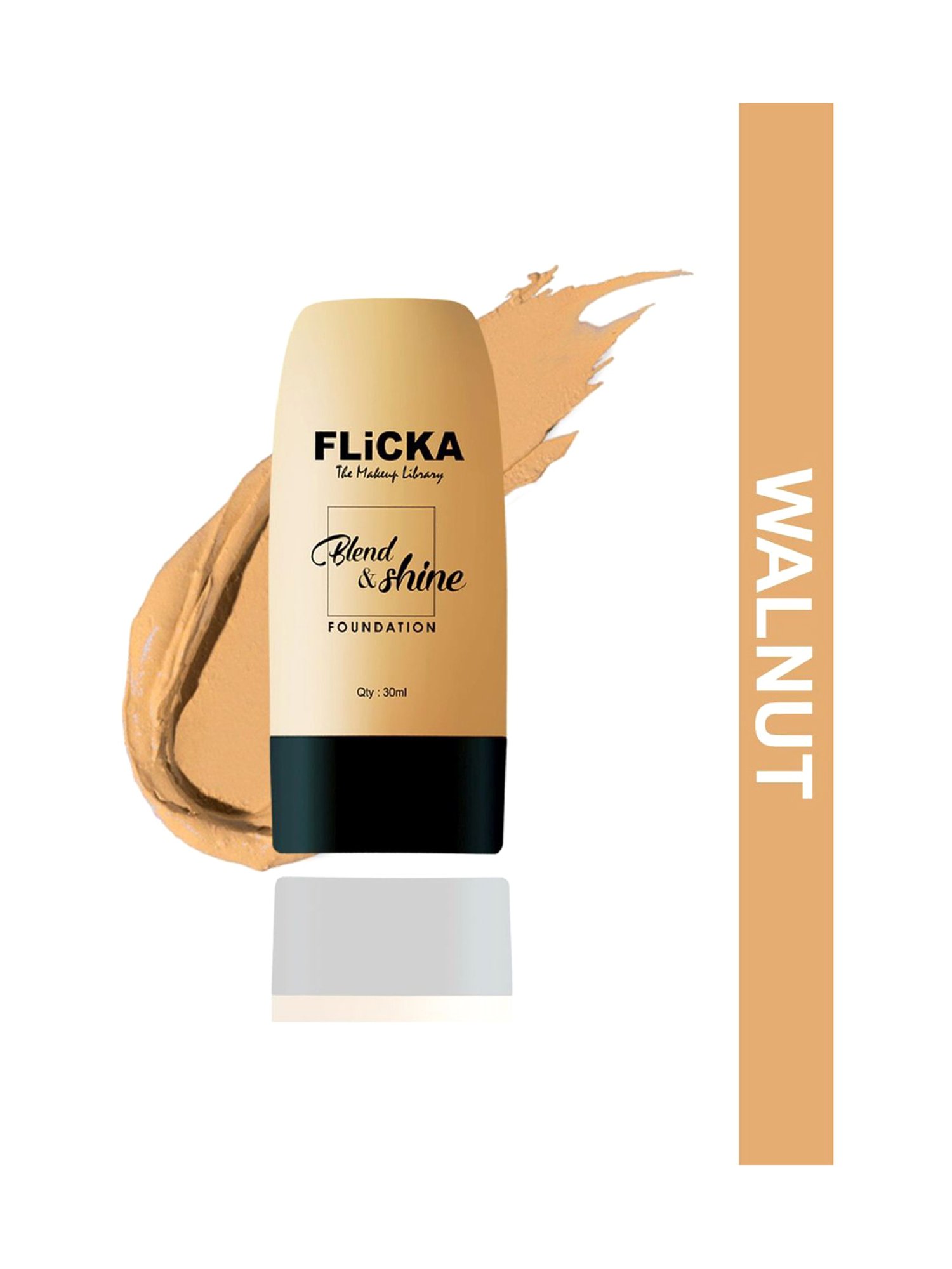 FLiCKA Blend & Shine Foundation with SPF 04 Walnut - 30 ml