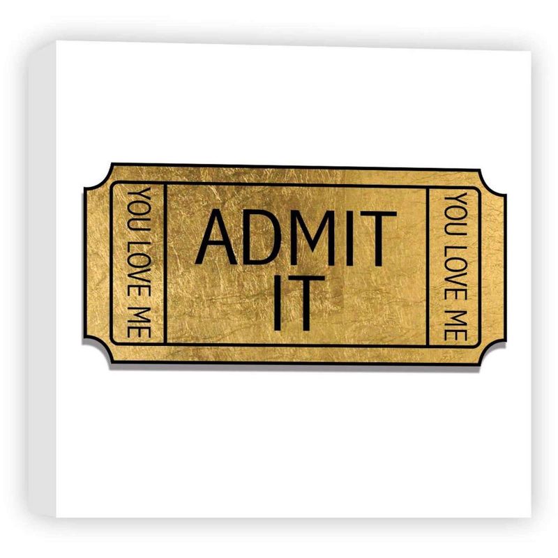 16" x 16" Admit It II Decorative Wall Art Gold - PTM Images