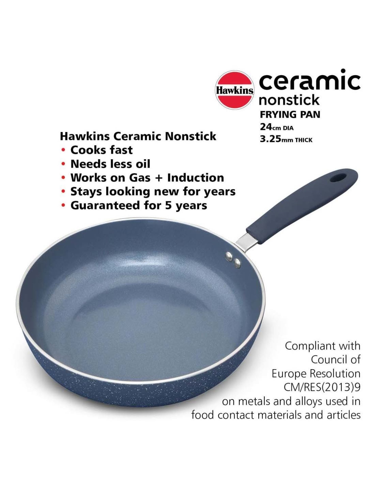 Hawkins Ceramic Nonstick Frying Pan (ICF23) Fry Pan 23 cm diameter 2 L capacity