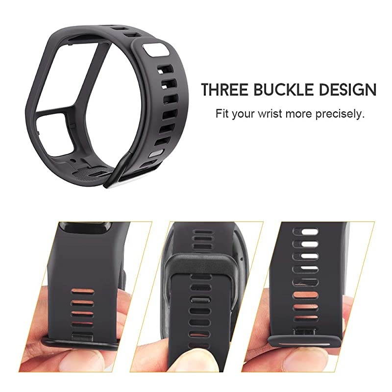 Silicone Watch Band Replacement for Spark/Spark 3/Golfer 2/Adventurer/Runner 2/3 Smartwatch for Man Women(Gray)