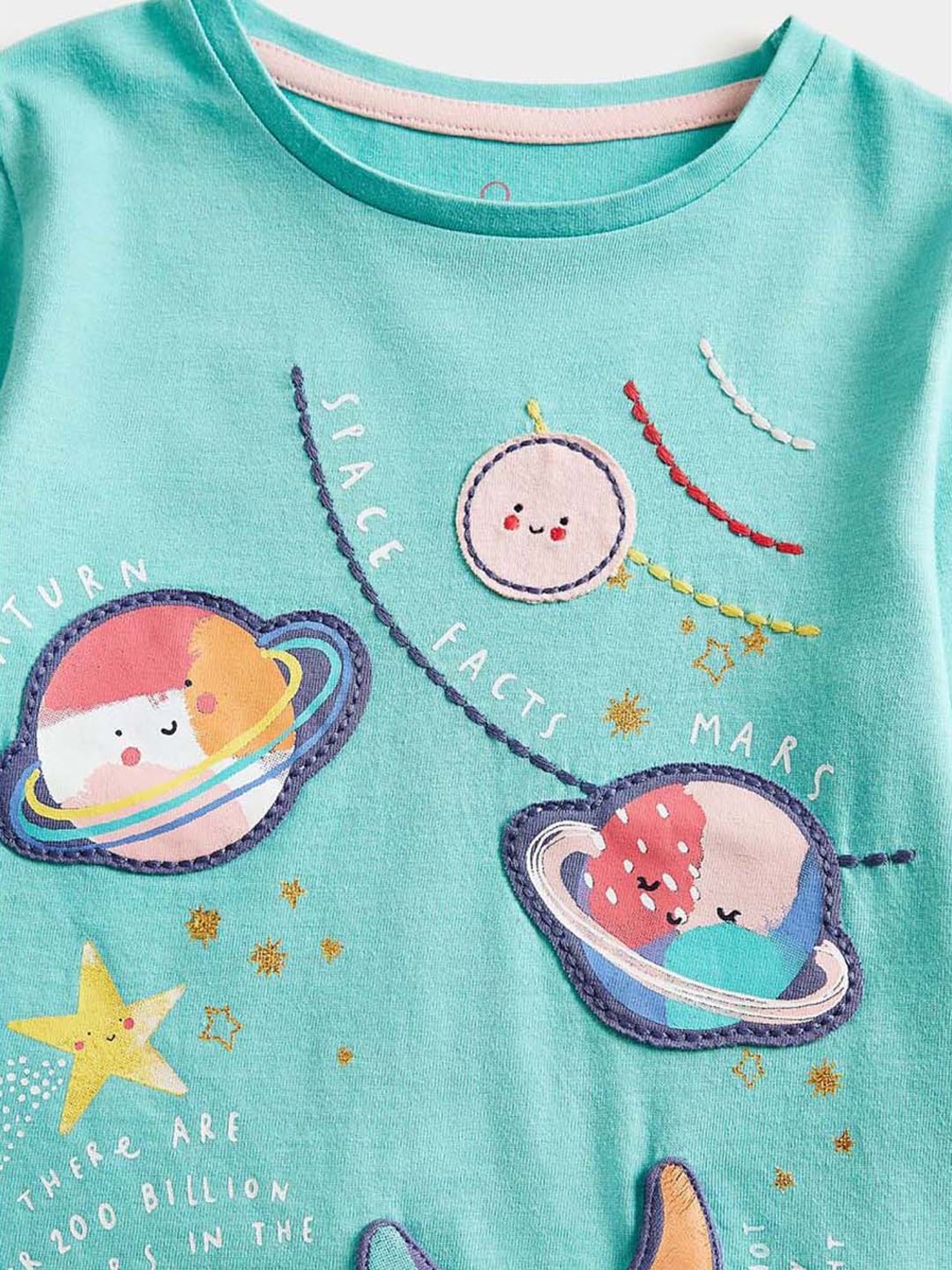 Mothercare Kids Blue Cotton Applique Full Sleeves Top