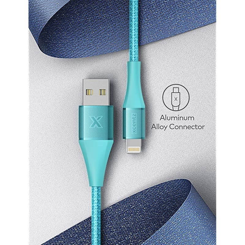 iPad Charger 6ft MFi Certified iPhone Charger Braided Nylon Lightning Cable with Premium Metal Connector Apple Charging Cable for iPhone 11XSMaxXRX876S6 Plus iPad MiniAirBlue