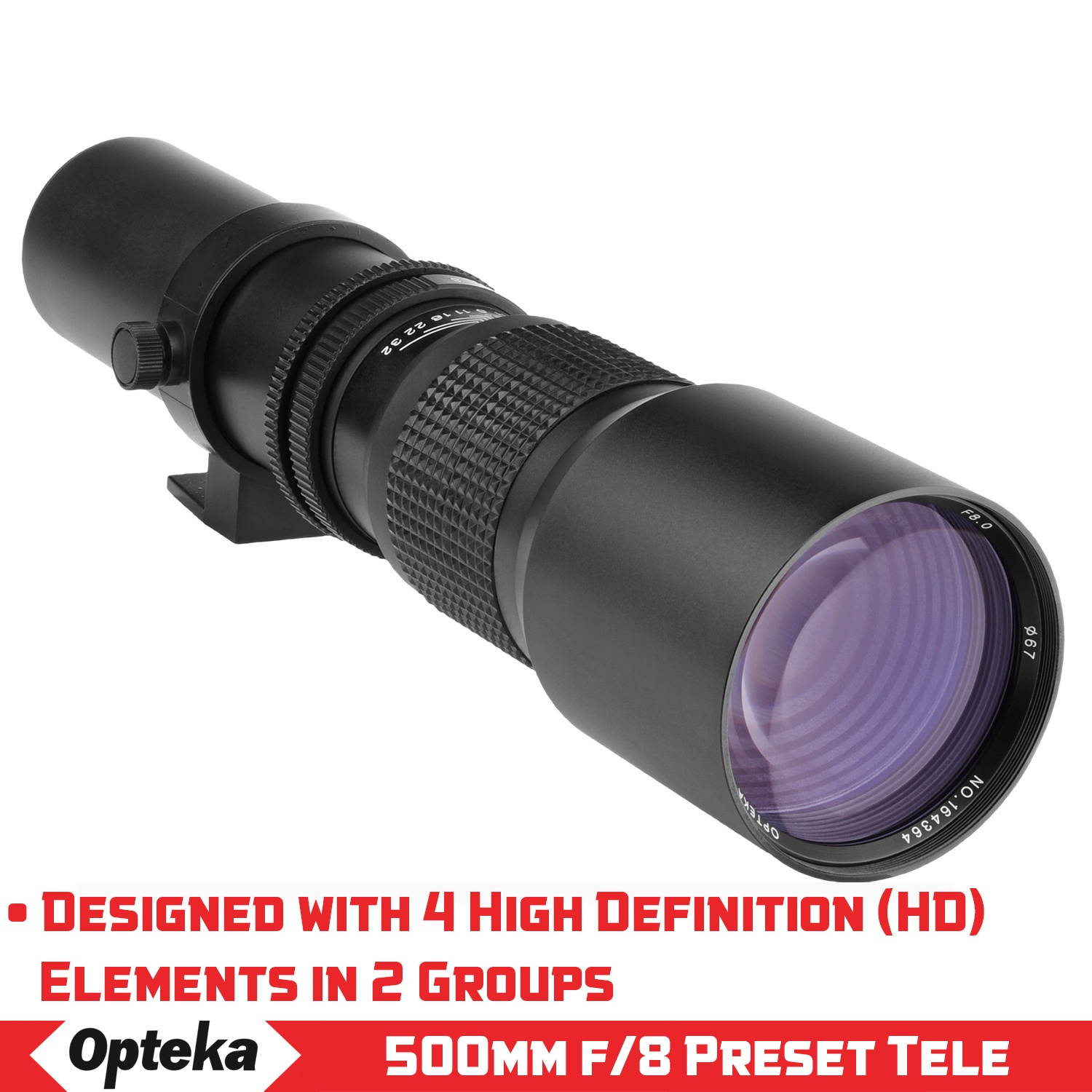 Opteka 500mm f/8 Telephoto Lens for Sony a9, a7R, a7S, a7, a6500, a6300, a6000, a5100, a5000, a3000, NEX-7, NEX-6, NEX-5T, NEX-5N, NEX-5R, 3N and other E-Mount Digital Mirrorless Cameras