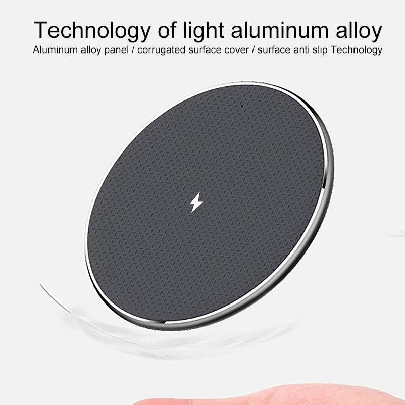 ZEQI 10W Smart Cooling Non-slip Aluminum Alloy Wireless Charger