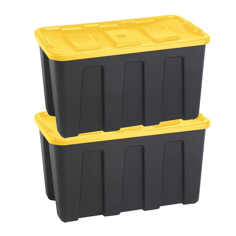 Durabilt34 Gal Storage Totes Set of 2 - Black/Yellow