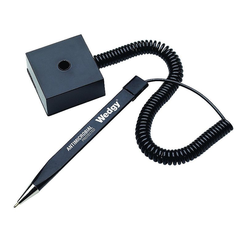 MMF IndustriesTM Wedgy Secure Ballpoint Stick Coil Pen with Square Base Black Ink Fine 25828504