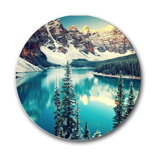 Scenic Mountains Nature 5" Round Jar Opener or Mini Mousepad with Black Backing Great Gift Idea