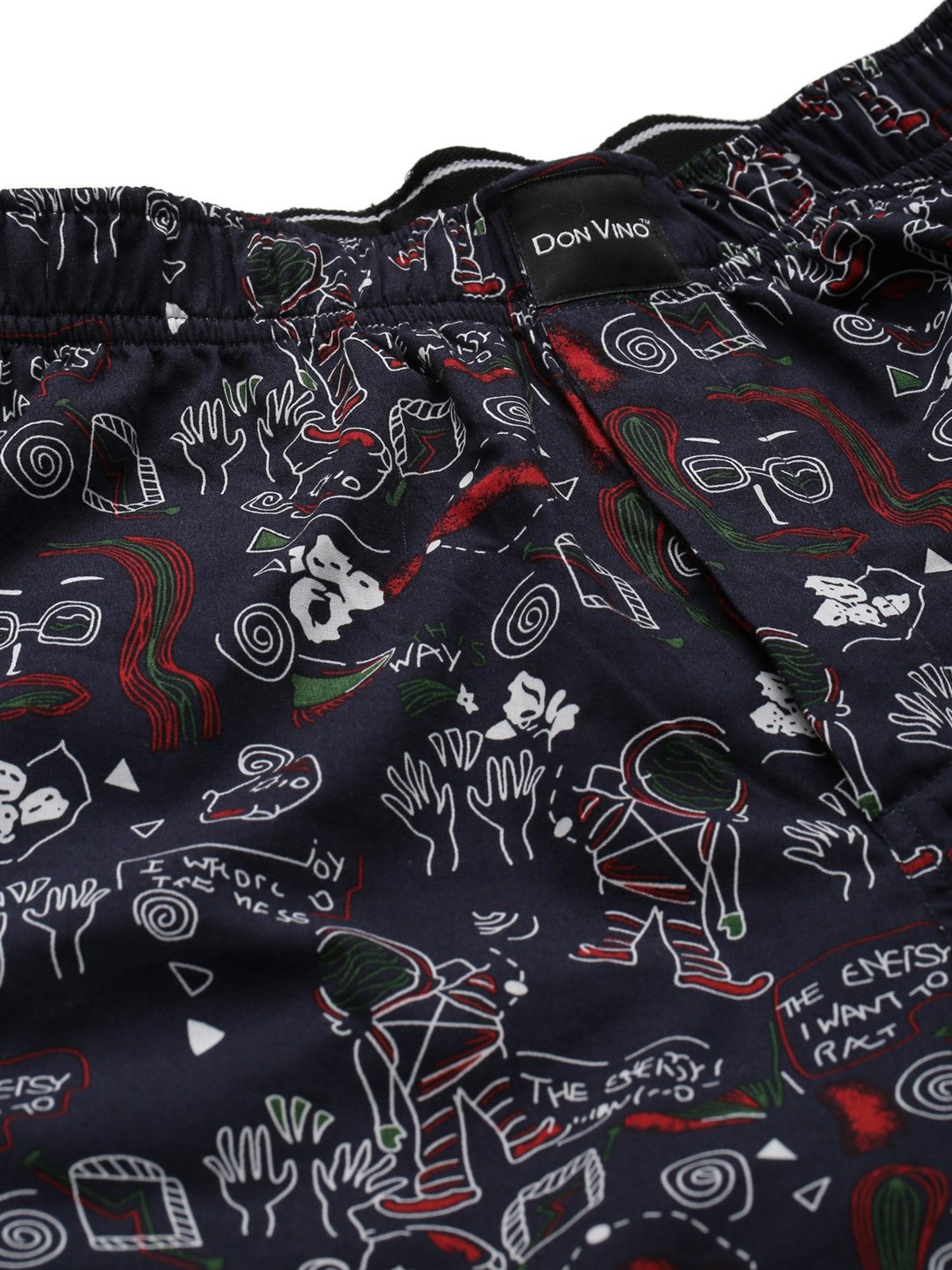 Don Vino Navy Printed Cotton Boxer Shorts
