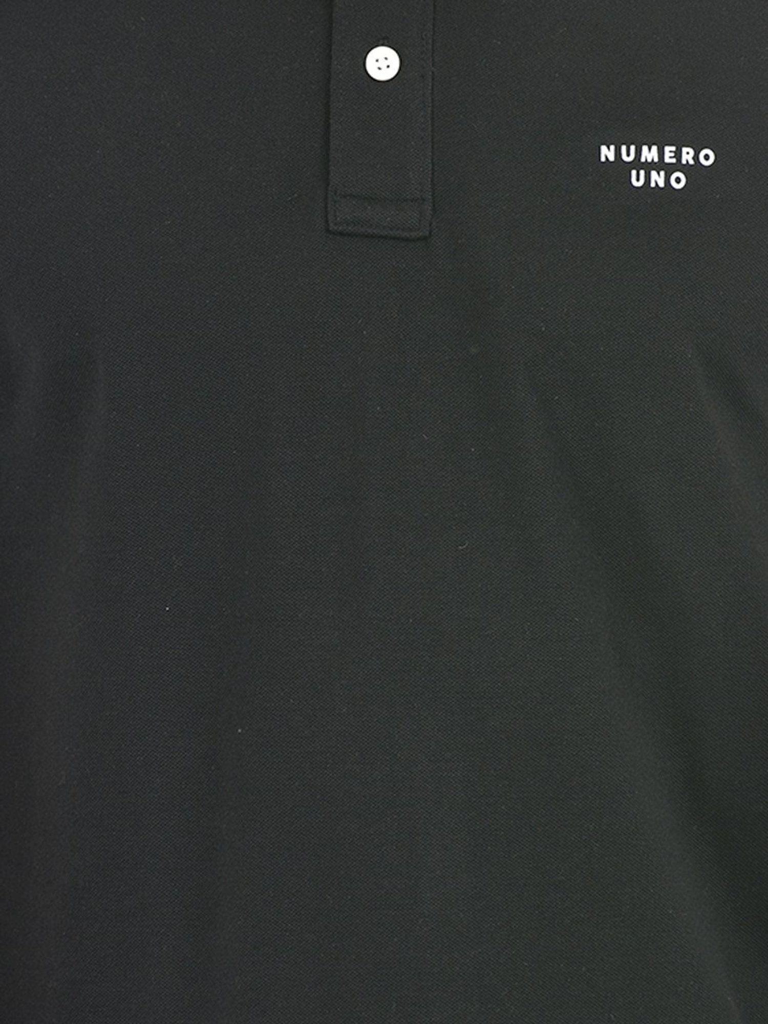 Numero Uno Black Cotton Slim Fit Polo T-Shirt