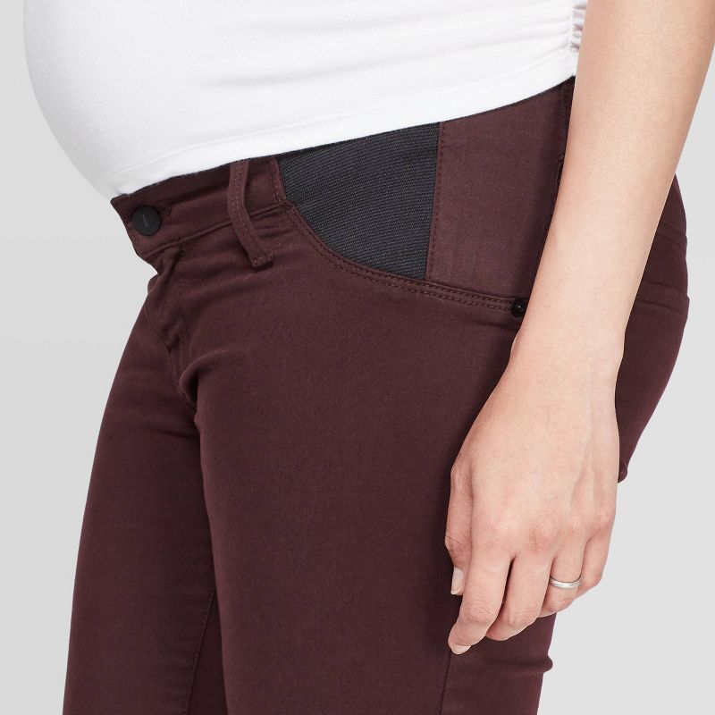 Maternity Side Panel Jeggings - Isabel Maternity by Ingrid & Isabel™ Burgundy 8