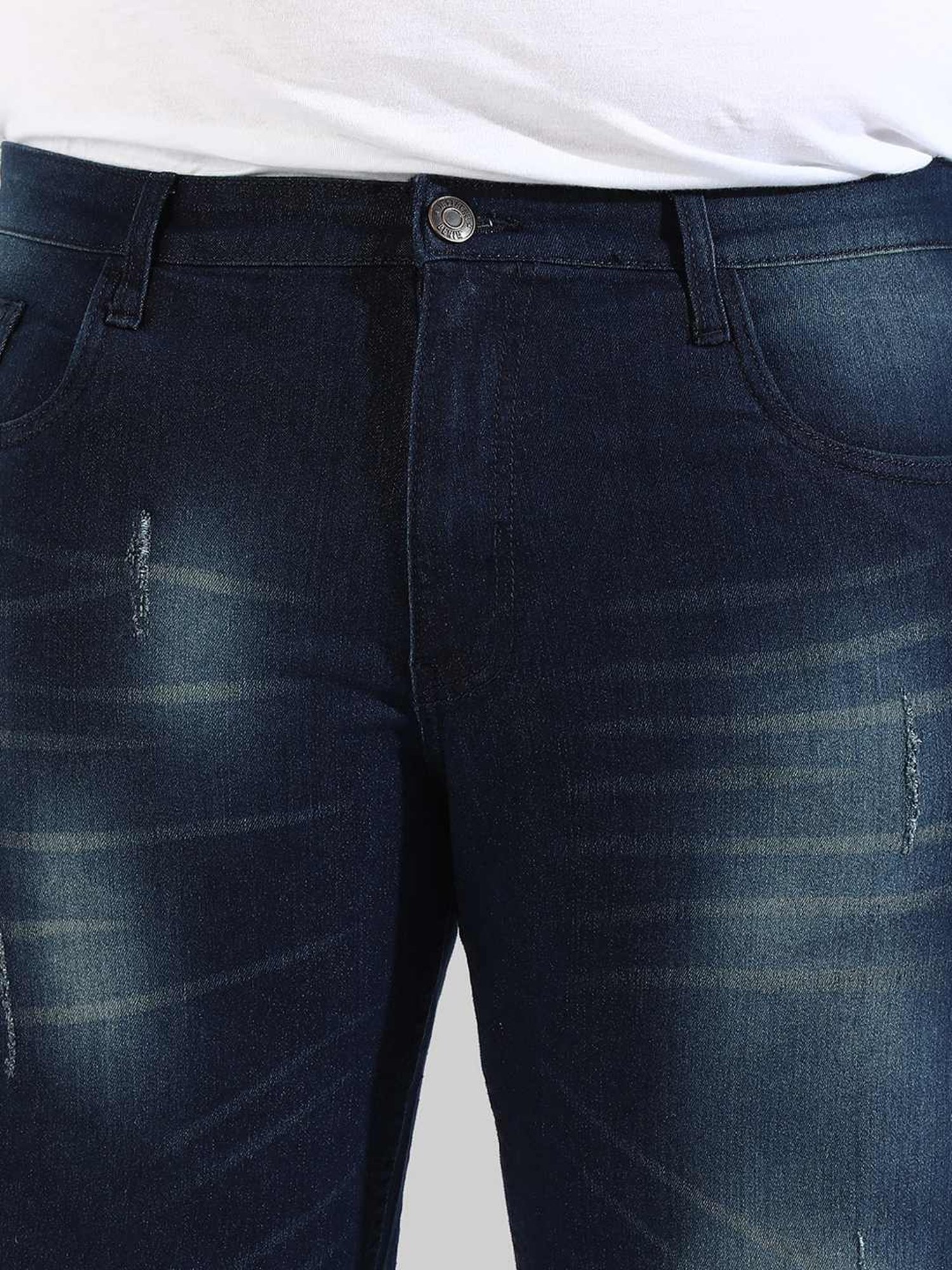 Instafab Plus Blue Regular fit Distressed Plus Size Distressed Jeans