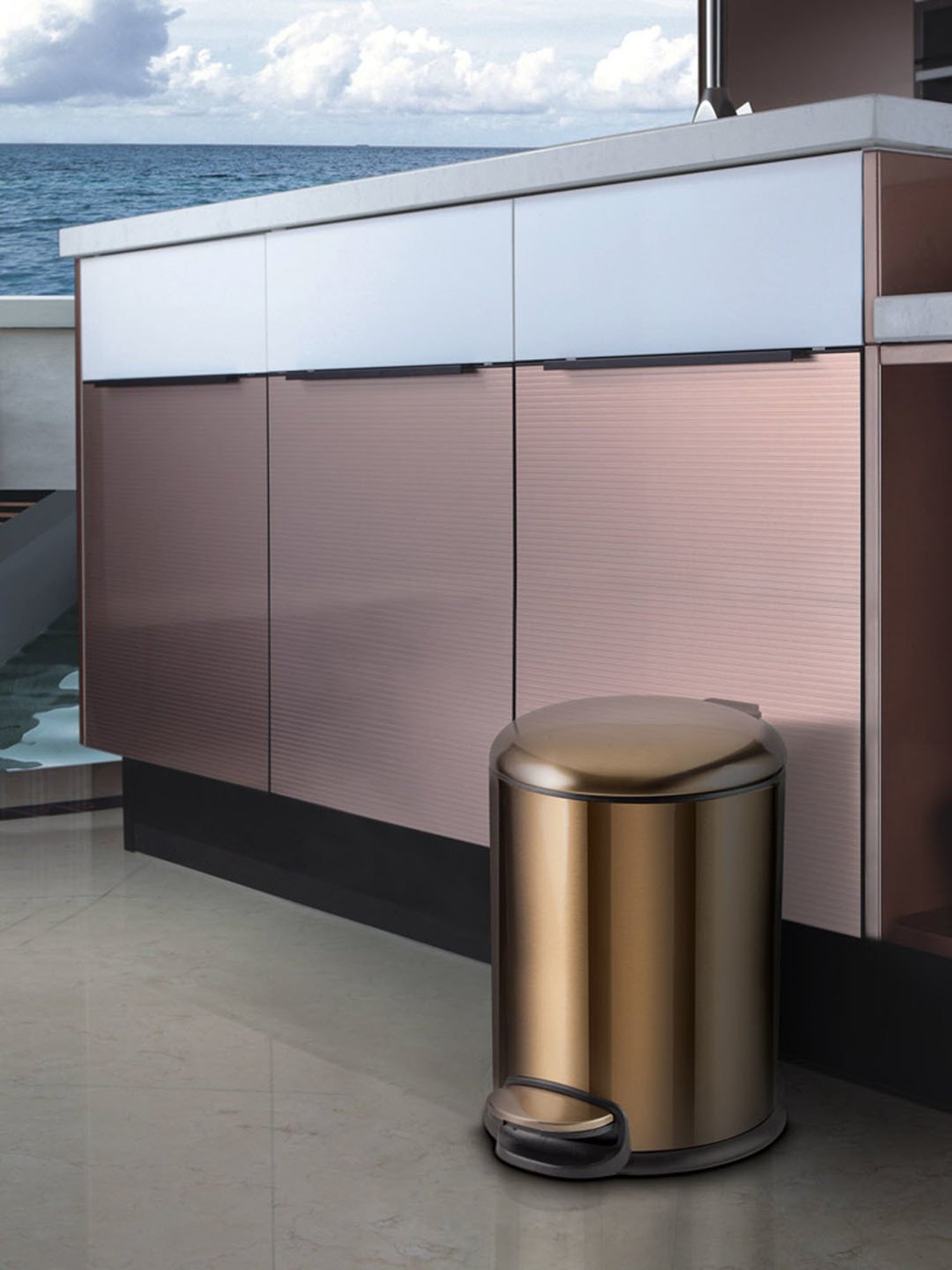 Freelance Bronze Steel Set of 1 Dustbins