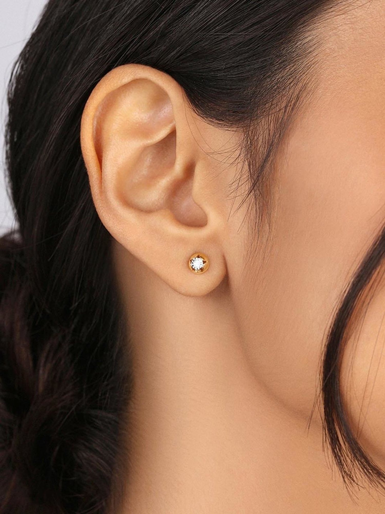 Mia by Tanishq Astral Glimmer 18k Gold & Diamond Stud Earrings