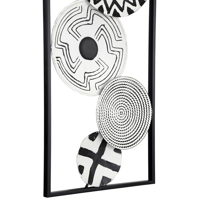 Newhill Designs Black and White Discs 35 1/2" High Metal Wall Art Set of 2