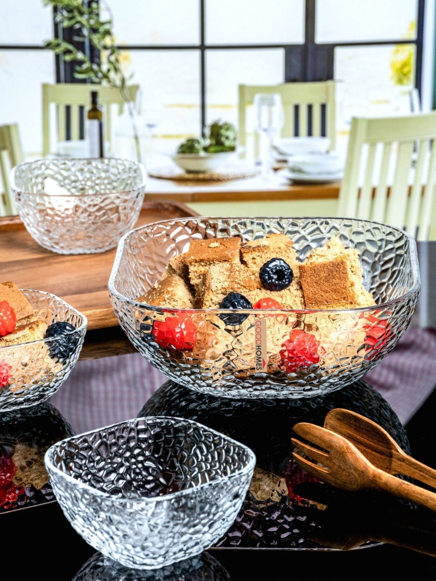 Goodhomes Transparent Glass Dessert Bowls - set fo 7