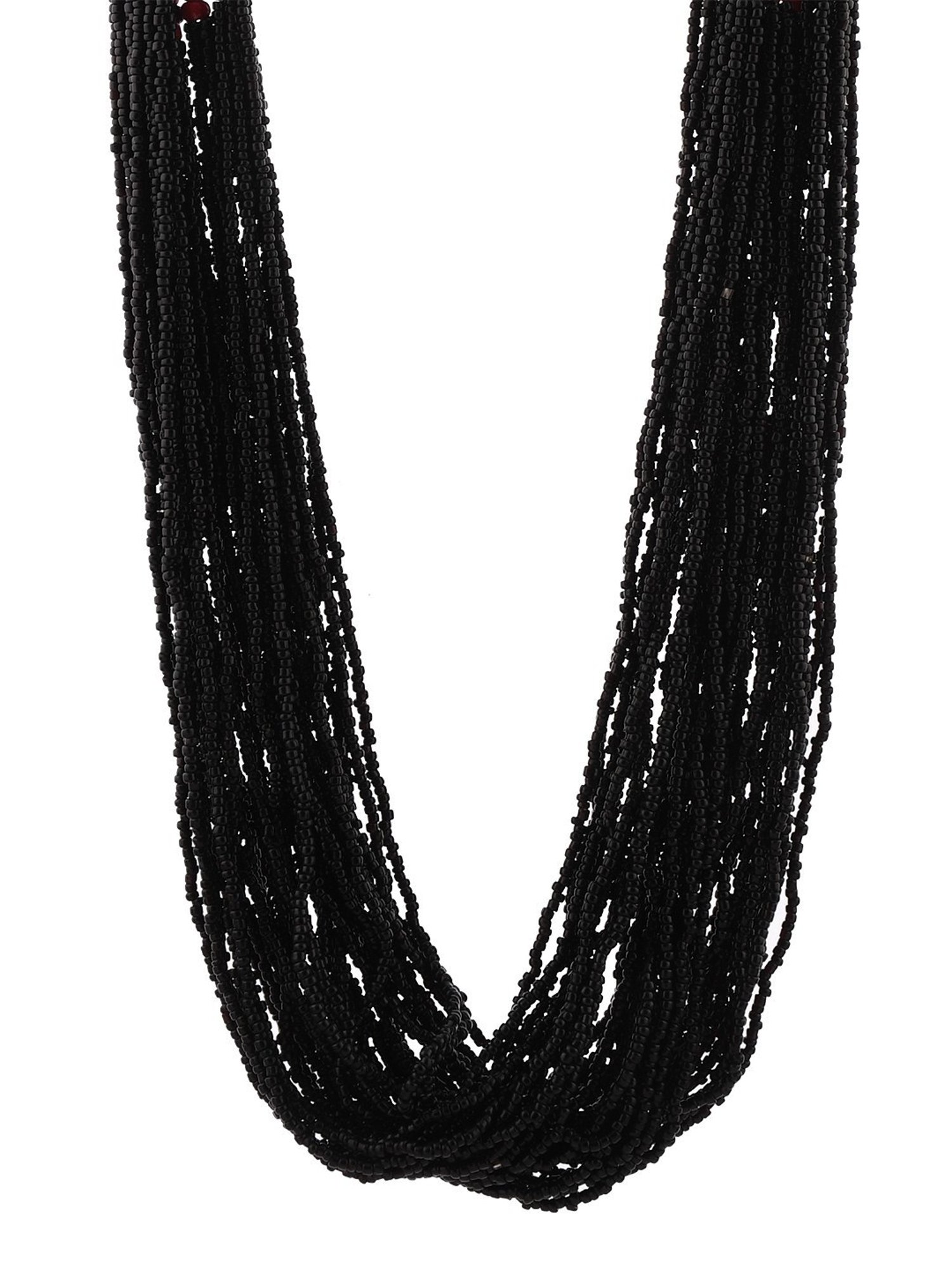 Imli Street Black Beaded Long Handcrafted Necklace
