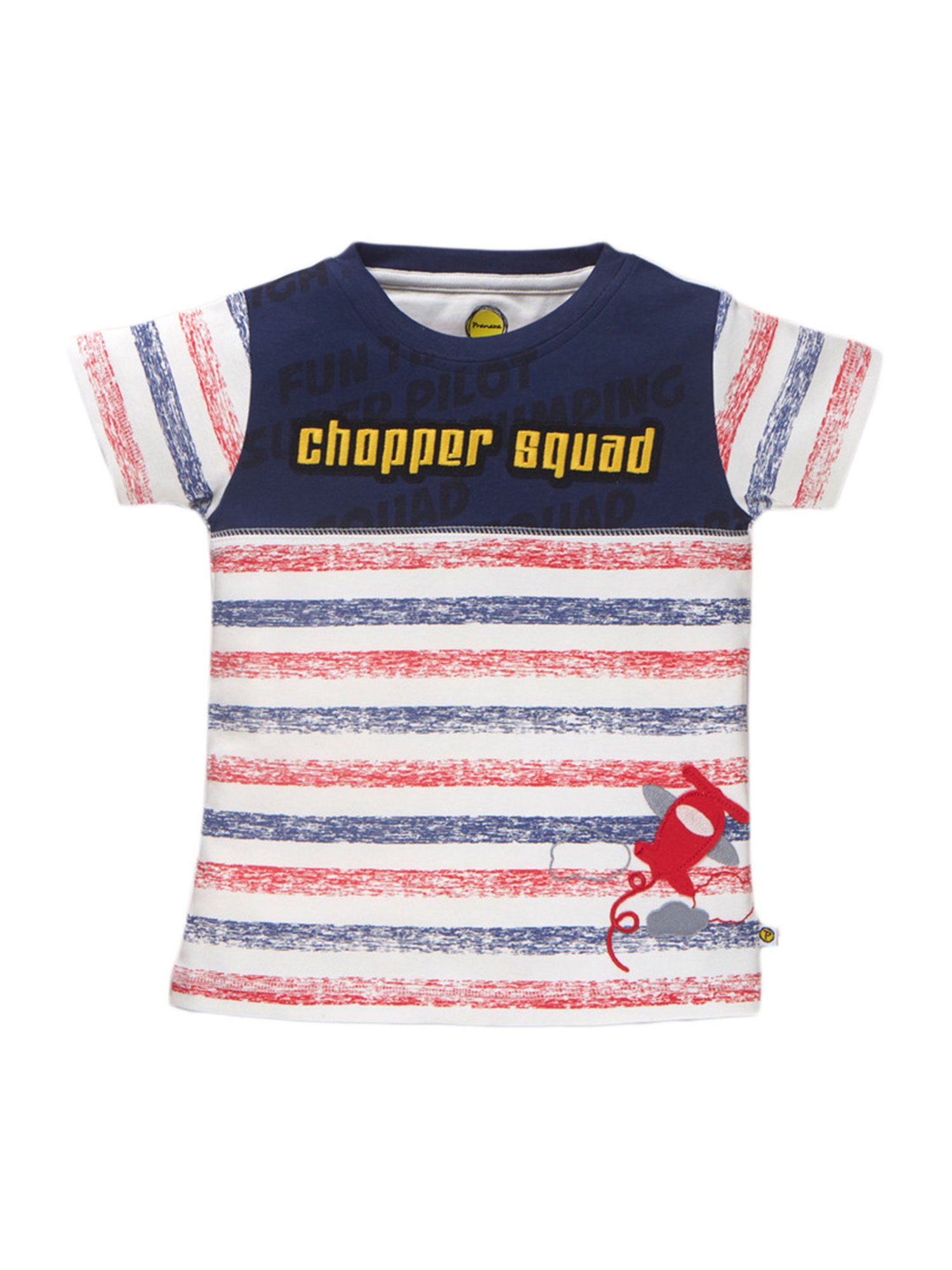 Pranava Kids Red Cotton Printed T-Shirt