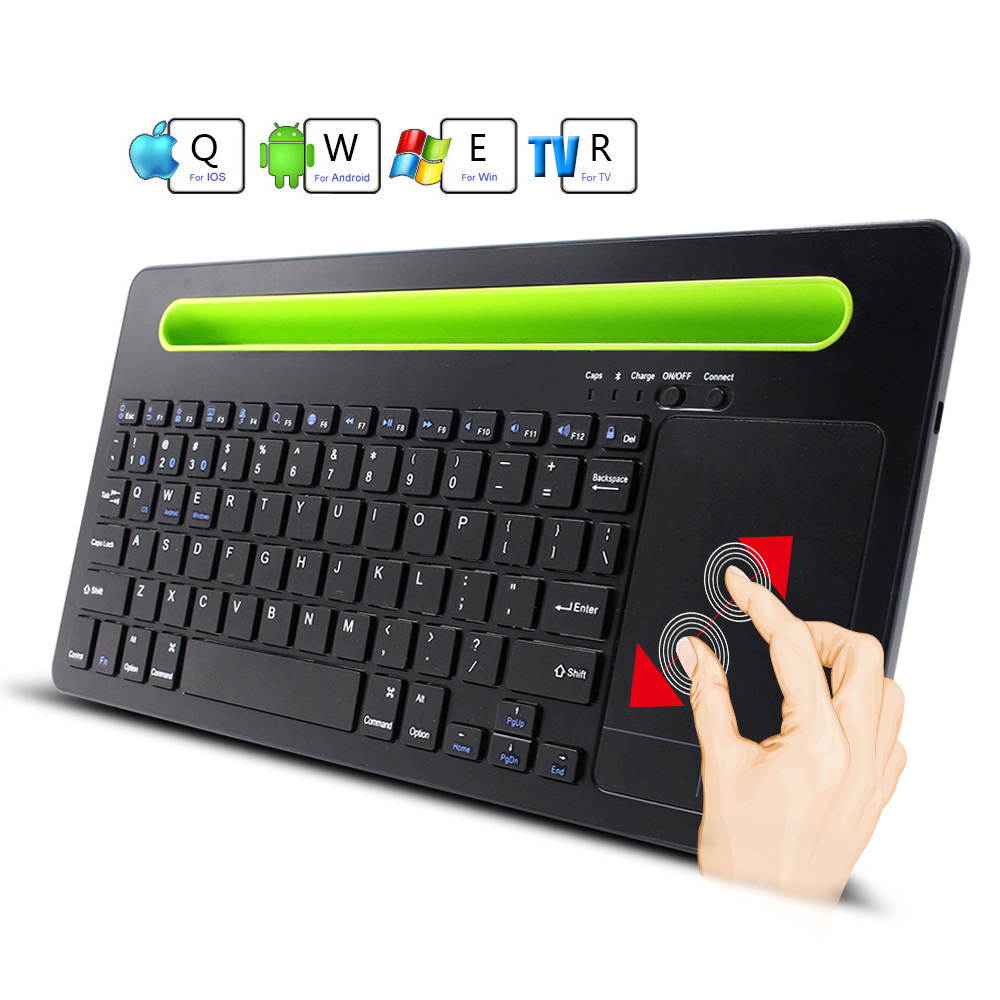 78 Keys Wireless Bluetooth Keyboard Touch Pad Mouse with Mobile Phone Holder Multi-Device Keyboard Tablet Holder Slot for Windows/iOS Multi System Compatible