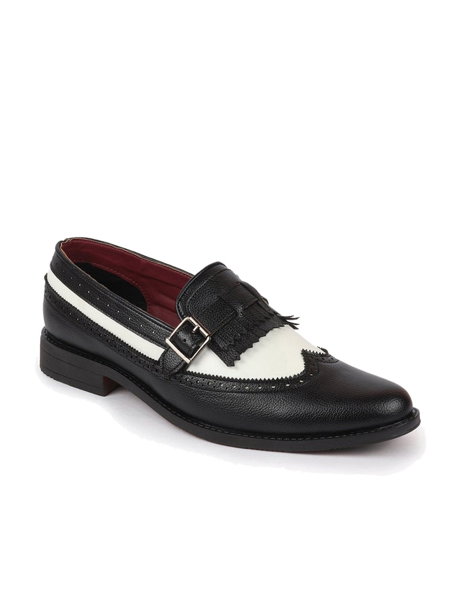Fausto Men's Black Monk Shoes