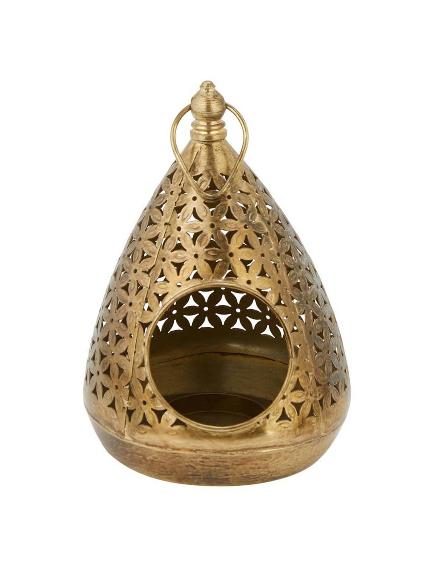 Fabindia Home Soha Gold Metal Hanging Lantern