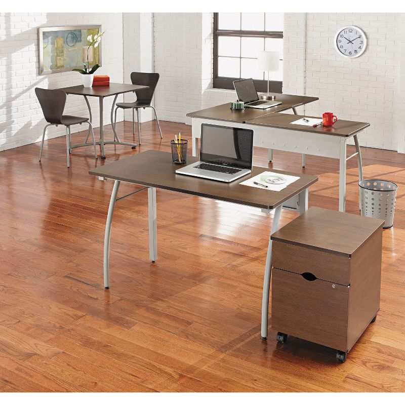 Linea Italia Trento Line L-Shaped Desk 59-1/8w x 59-1/8d x 29-1/2h Mocha/Gray TR737MOC