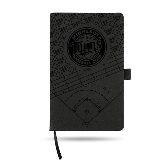 8.25" Black MLB Minnesota Twins Notepad with Elastic Band