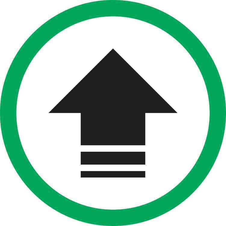 StickerTalk Circle with Arrow Vinyl Sticker, 5 inches by 5 inches