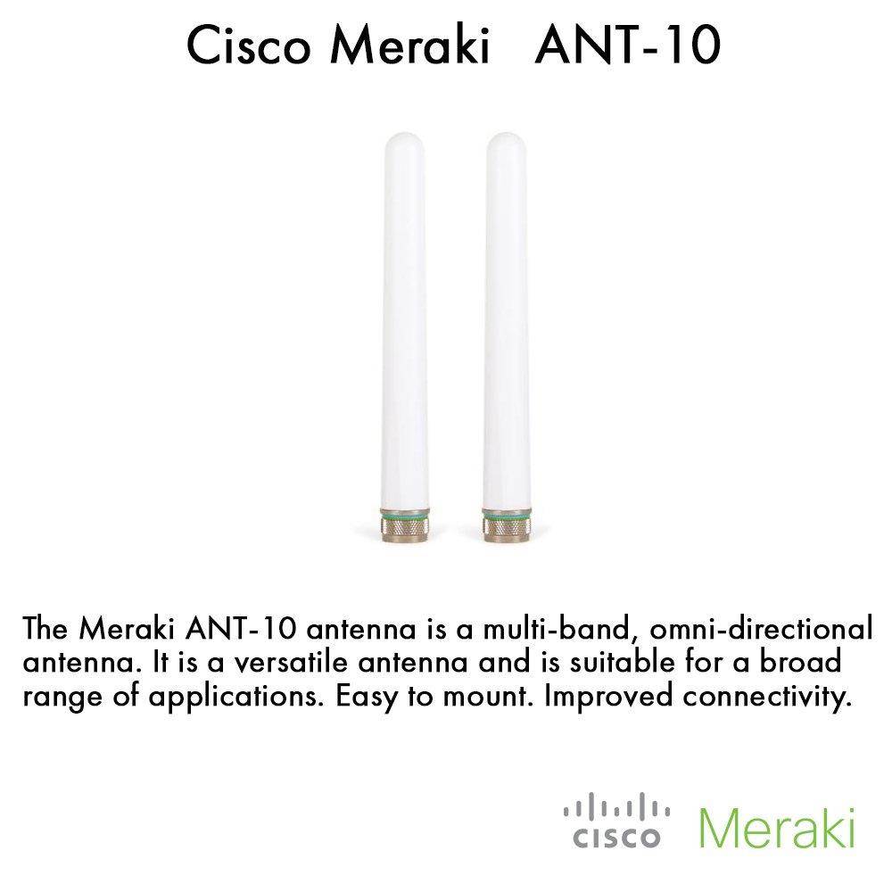 Meraki N-Type Omni Antennas for Meraki MR62 MR66 & MR58 access points includes two antennas ANT-10