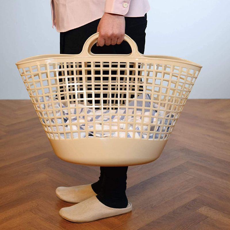 Household Essentials Rolling Laundry Hamper Storage Cart Natural/Light Ash