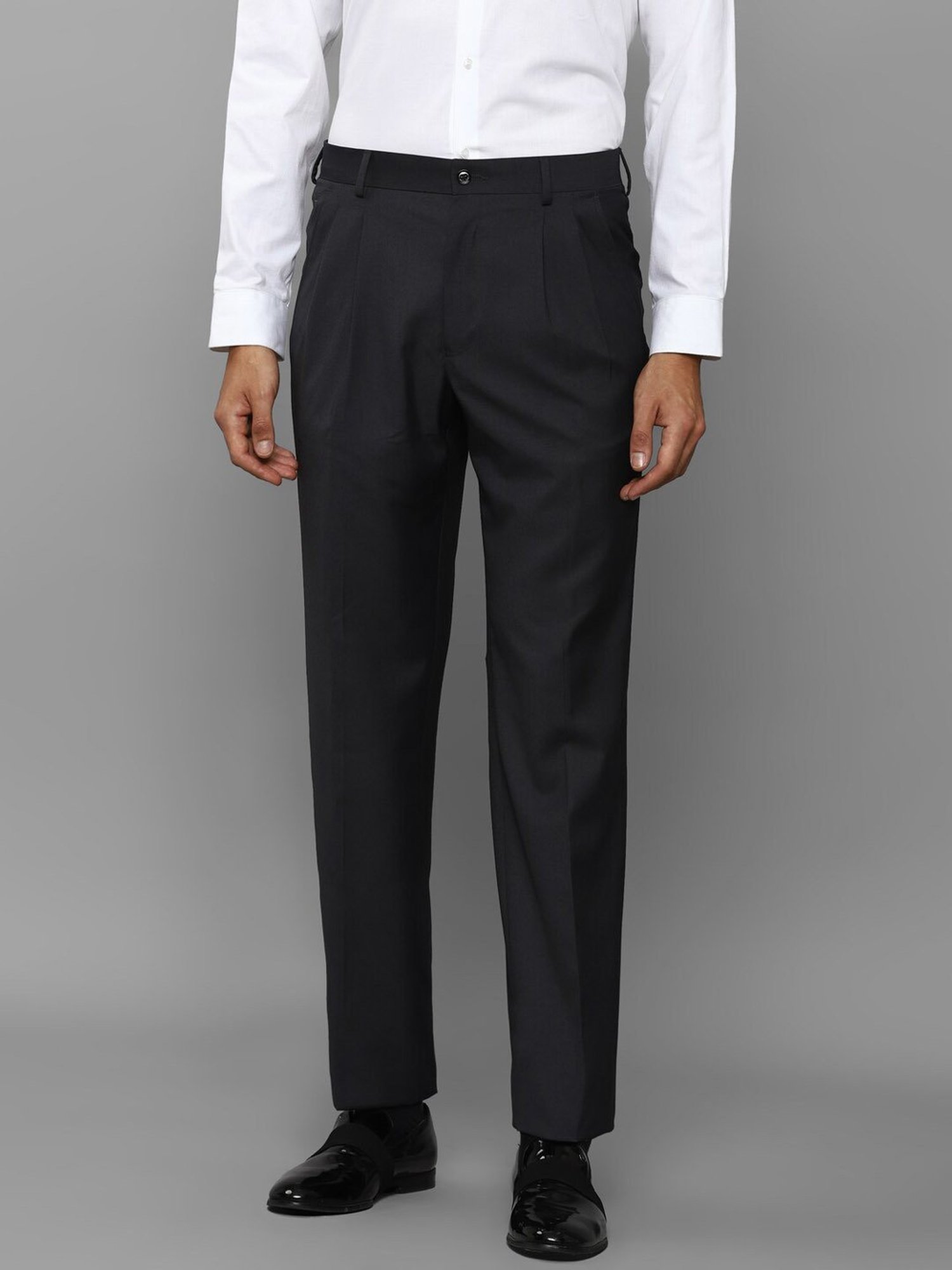 Louis Philippe Black Regular Fit Trousers