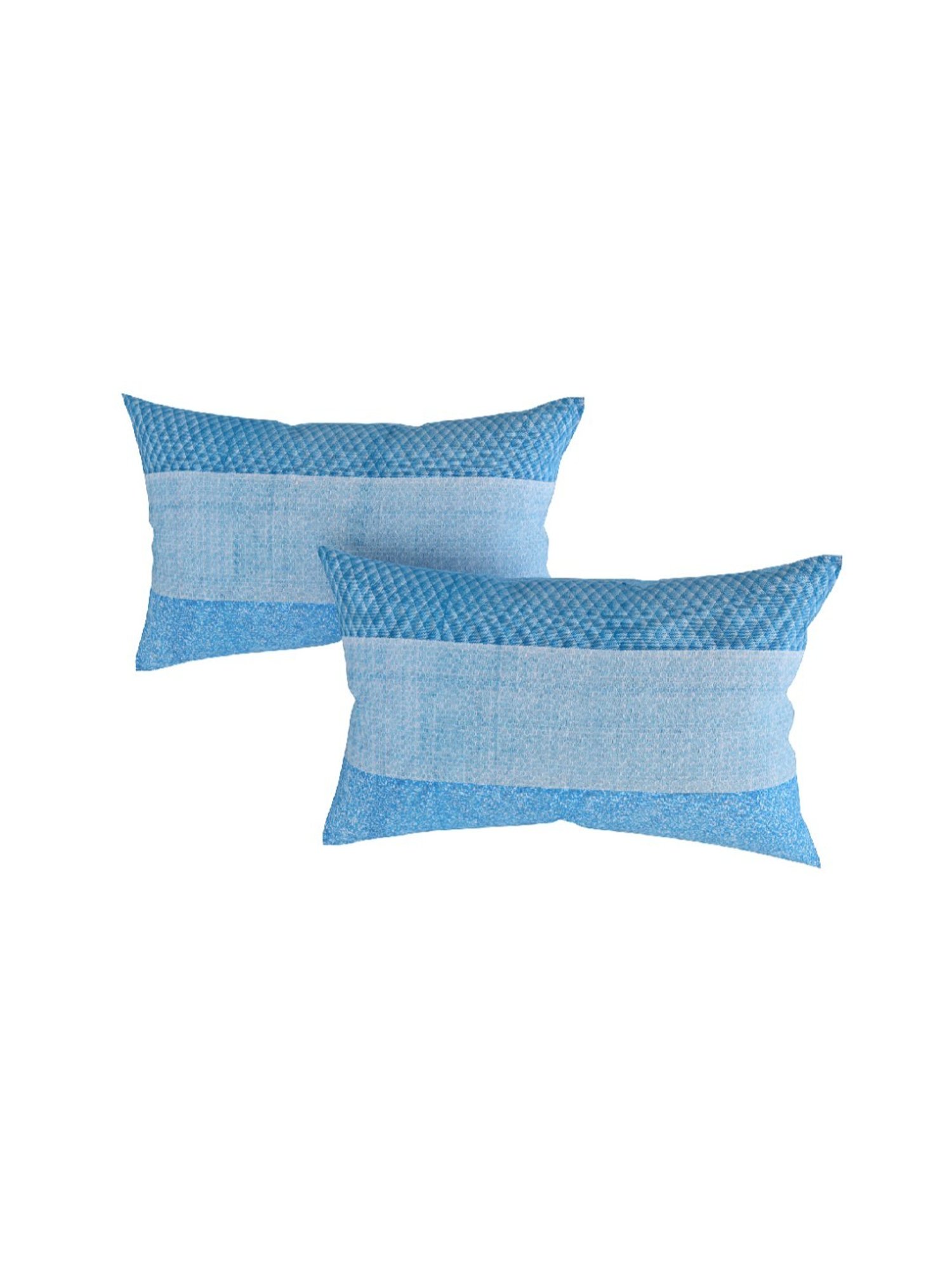 Swayam Vedic Geometric Blue & Teal 144 TC Cotton Double Bedsheet with 2 Pillow Covers