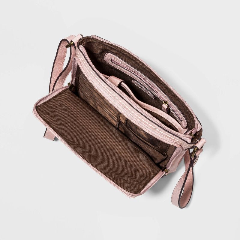 Bolo Zip Closure Crossbody Bag - Blush Pink