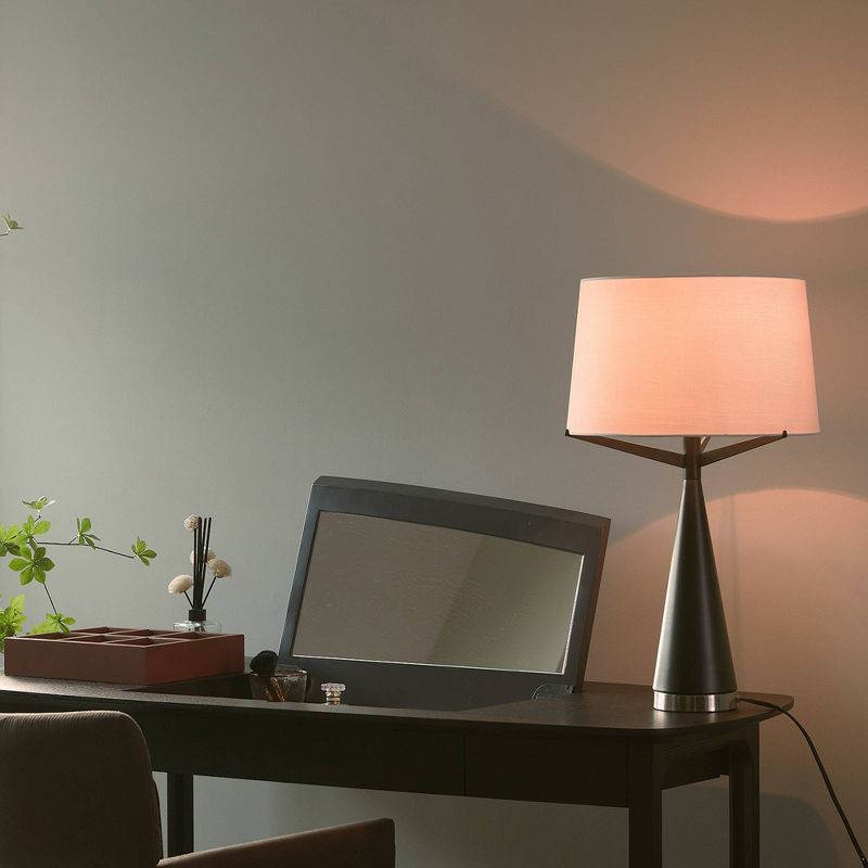 24" Levon Table Lamp with Linen Shade Dark Bronze - Globe Electric