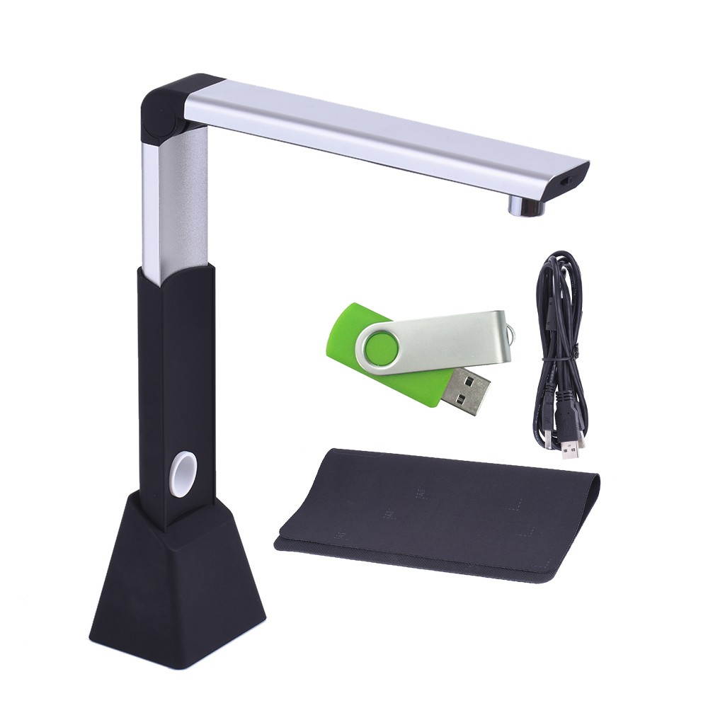 Portable Adjustable High Speed USB Book Image Document Camera Scanner 10 Mega-pixel HD High-Definition Max. A3 Scanning Size with OCR Function LED Light for Classroom Office Library Bank