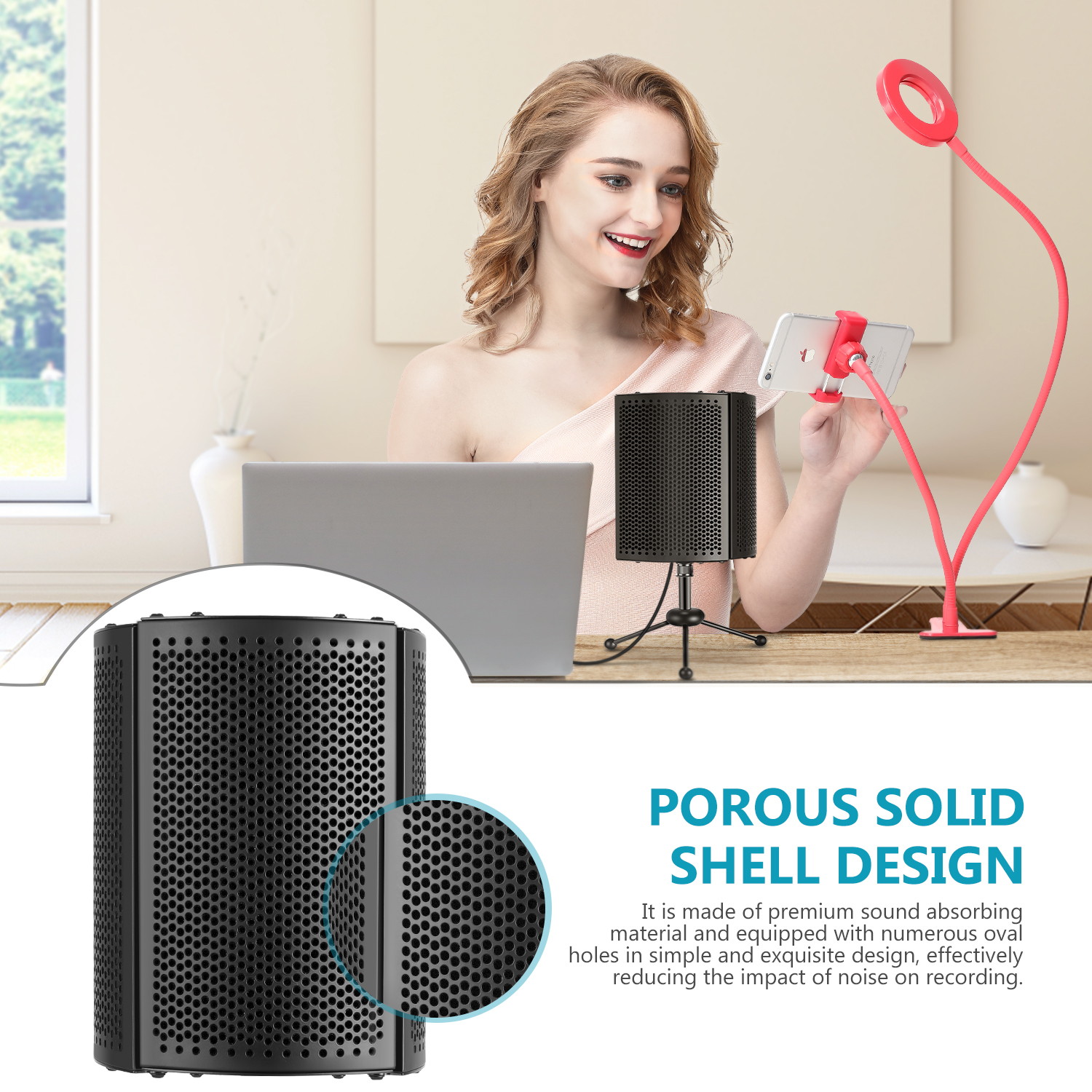 New Mic Microphone Suspension Boom Scissor Arm Stand Holder for Studio Broadcast