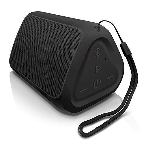 oontz angle solo : super portable bluetooth speaker compact size delivers surprisingly loud volume bass 100' wireless range, ipx5 splashproof perfect travel speaker black lanyard