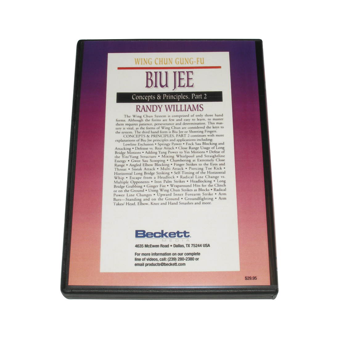Wing Chun Gung Fu Biu Jee Concepts & Principles #2 DVD Randy Williams WCW26-D