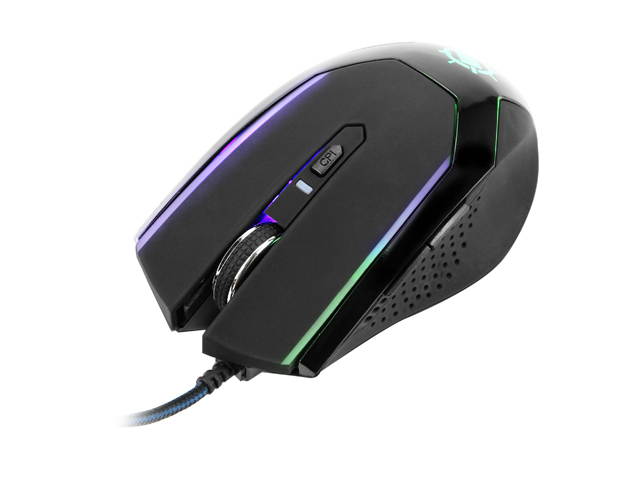 ENHANCE Voltaic Gaming Mouse 3500 dpi with Color-Changing LED Lights, High-Performance Optical Sensor, Ergonomic 6 Button Design and Braided Cord